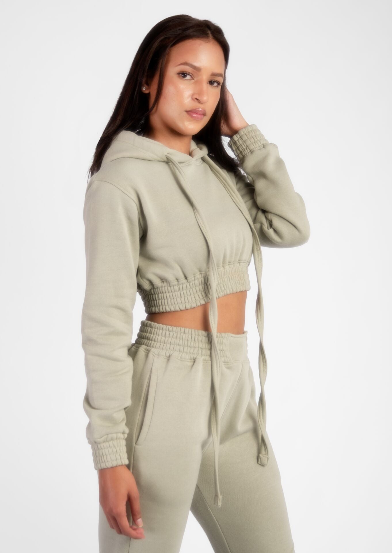 Sage Green Elasticated Hoodie Loungewear Set