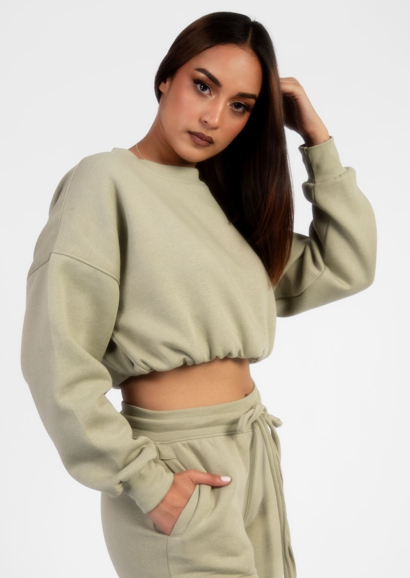 Sage Green Drawcord Loungewear Set