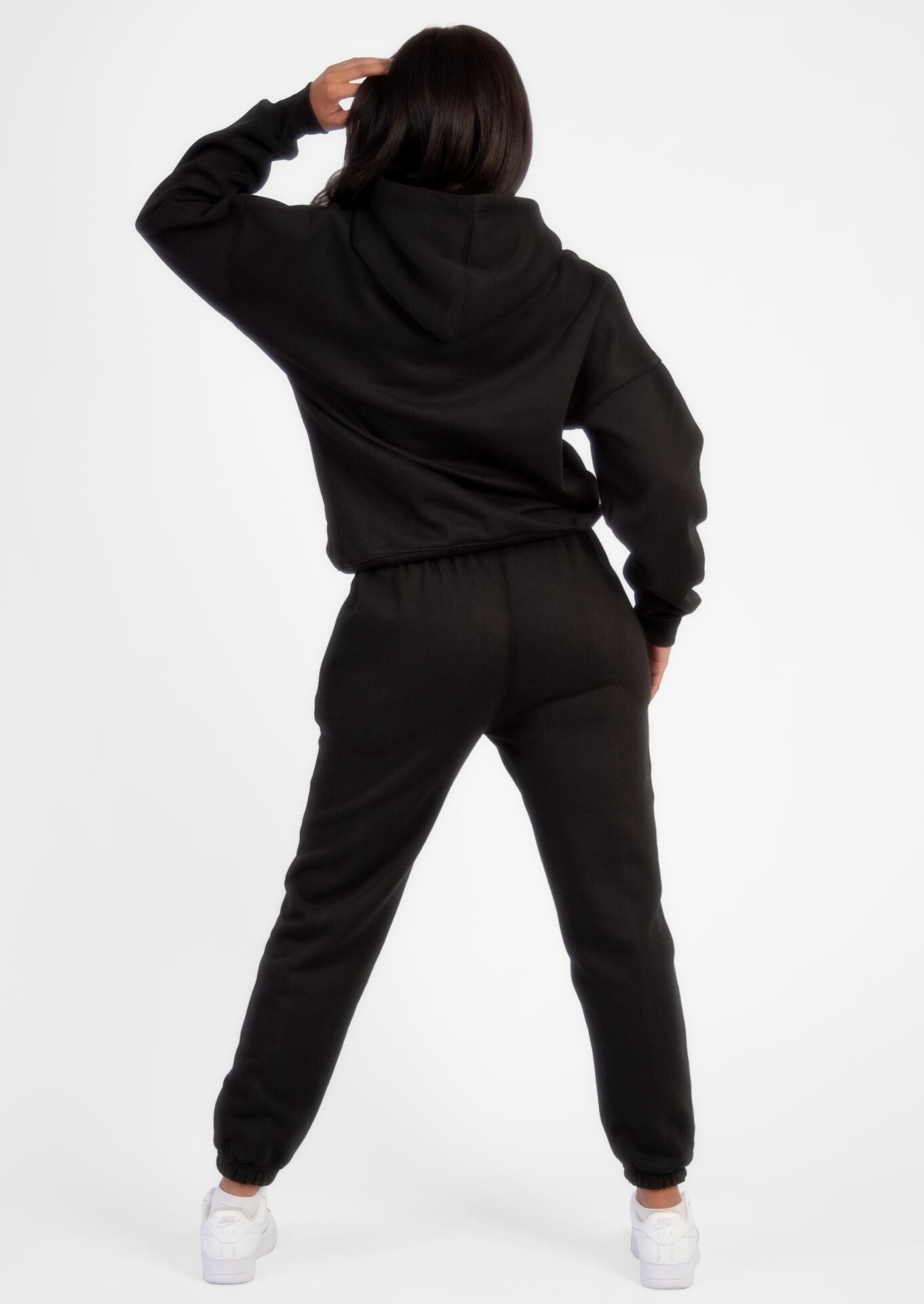 Black Oversized Pintuck Loungewear Set