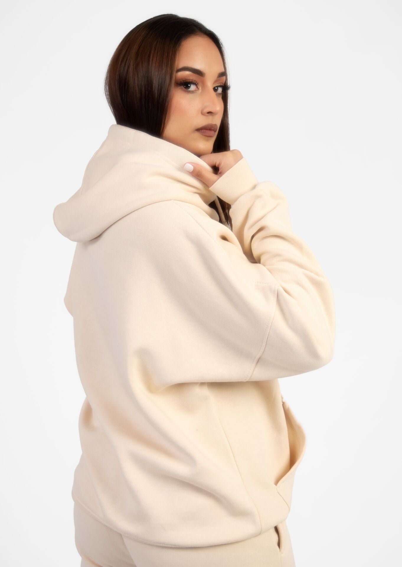 Beige Oversized PinTuck Loungewear Set