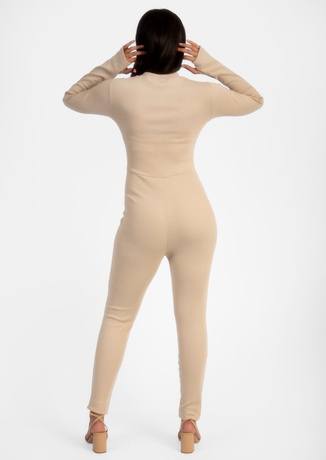Nude Ribbed Jumpsuit