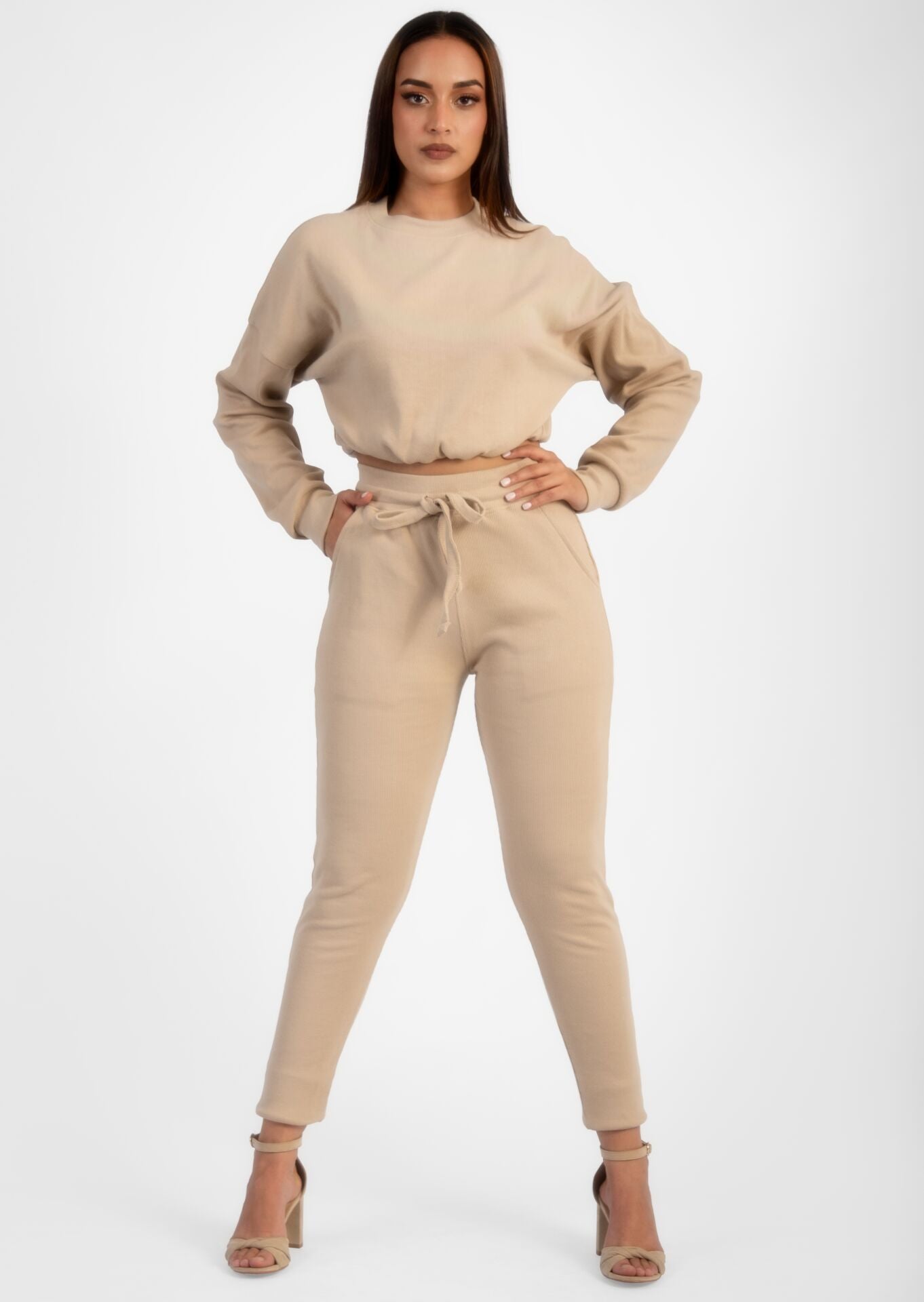 Nude Ribbed Loungewear Set