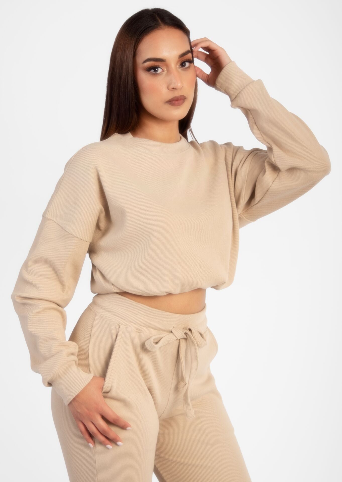 Nude Ribbed Loungewear Set