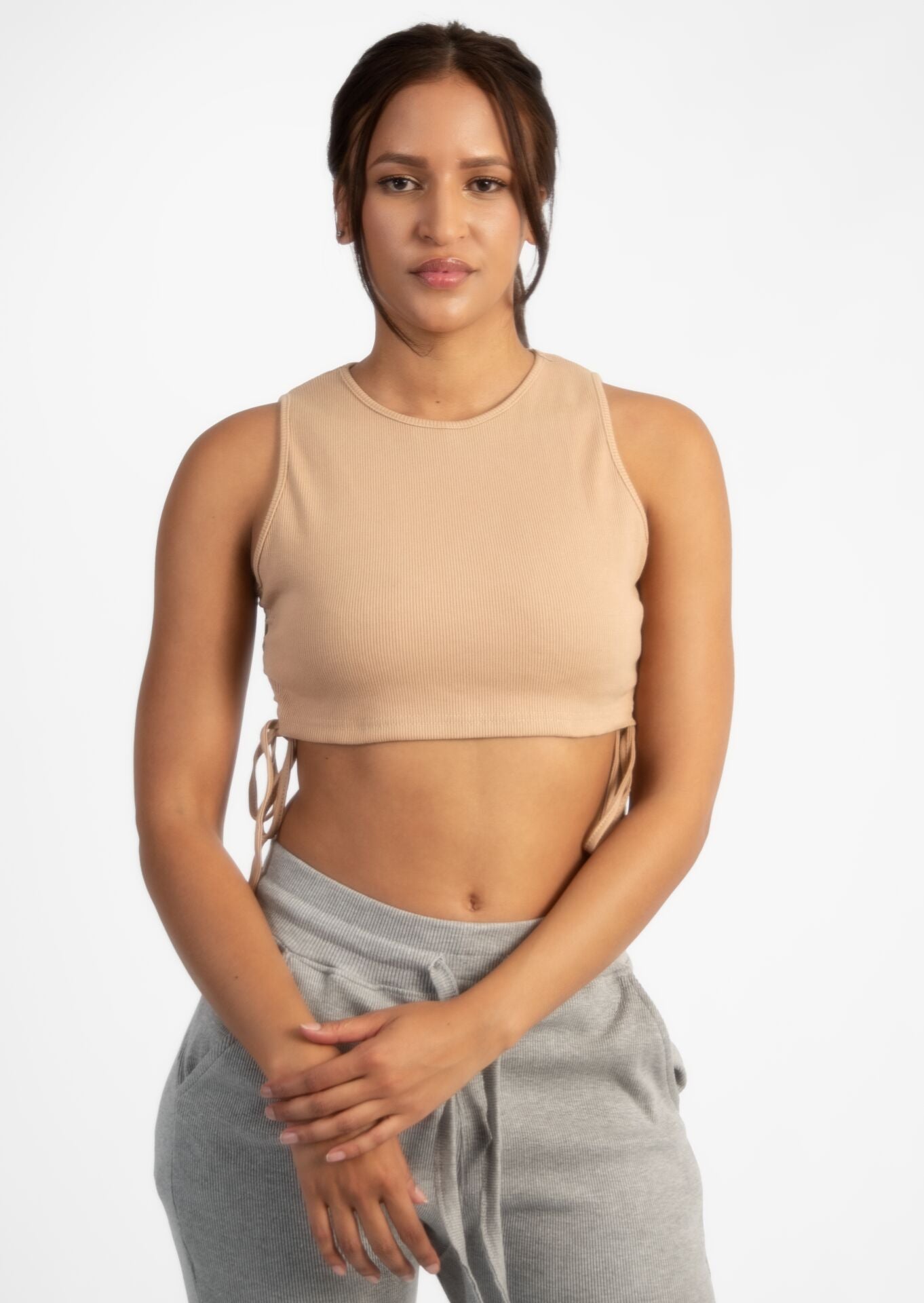 Nude Ruche Cord Crop Top