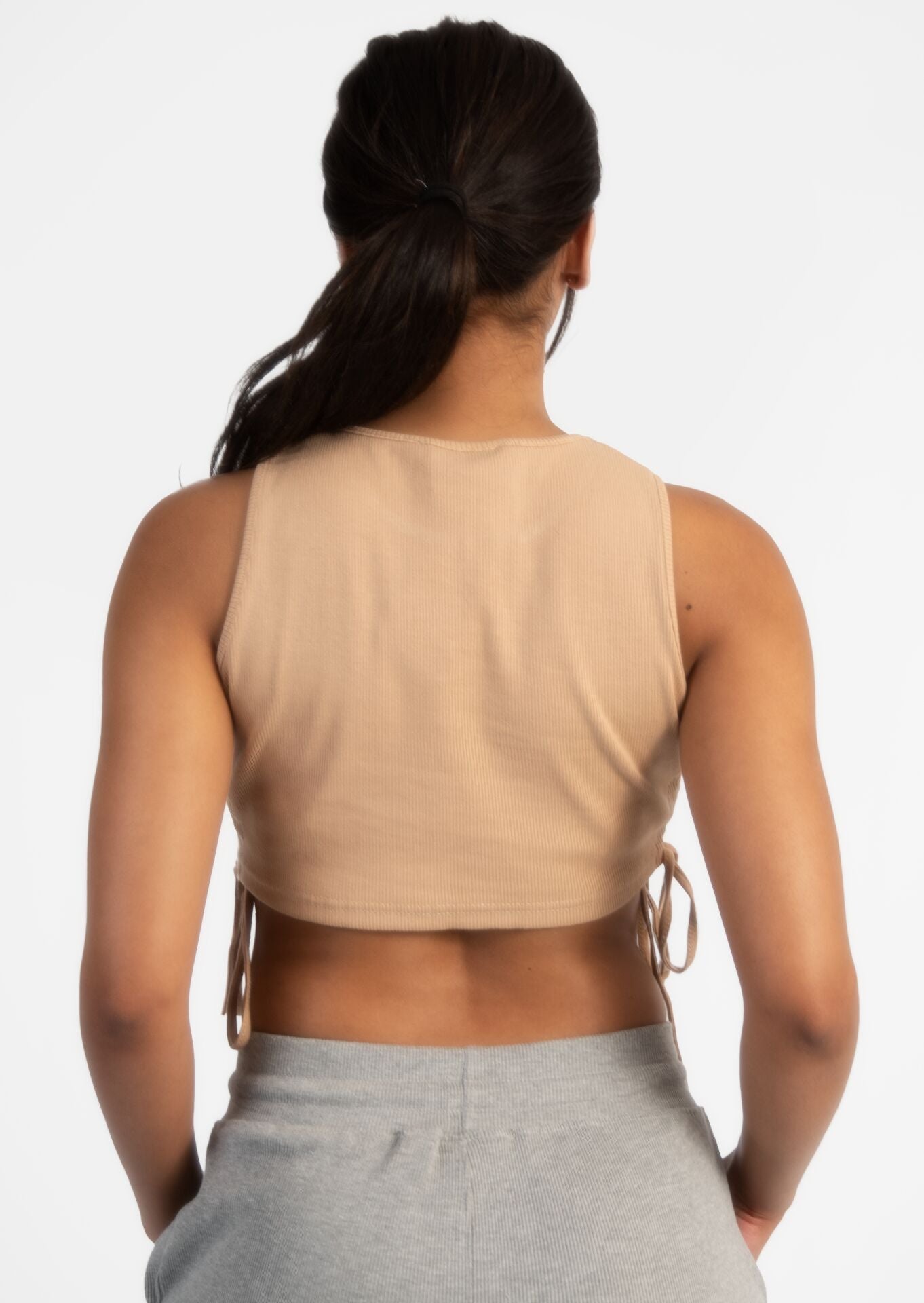 Nude Ruche Cord Crop Top