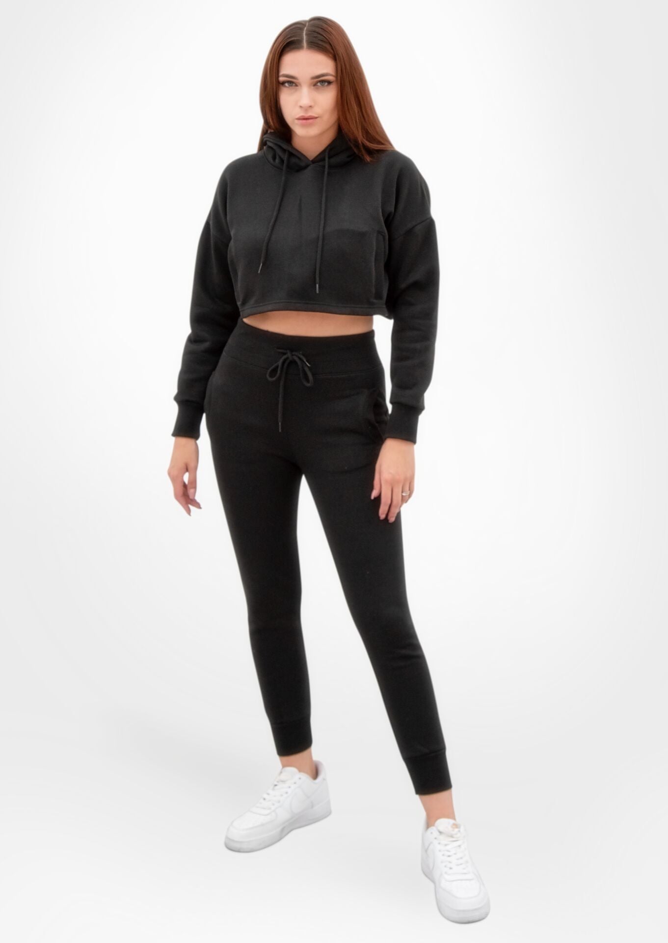 Black Panel Hoodie Loungewear Set