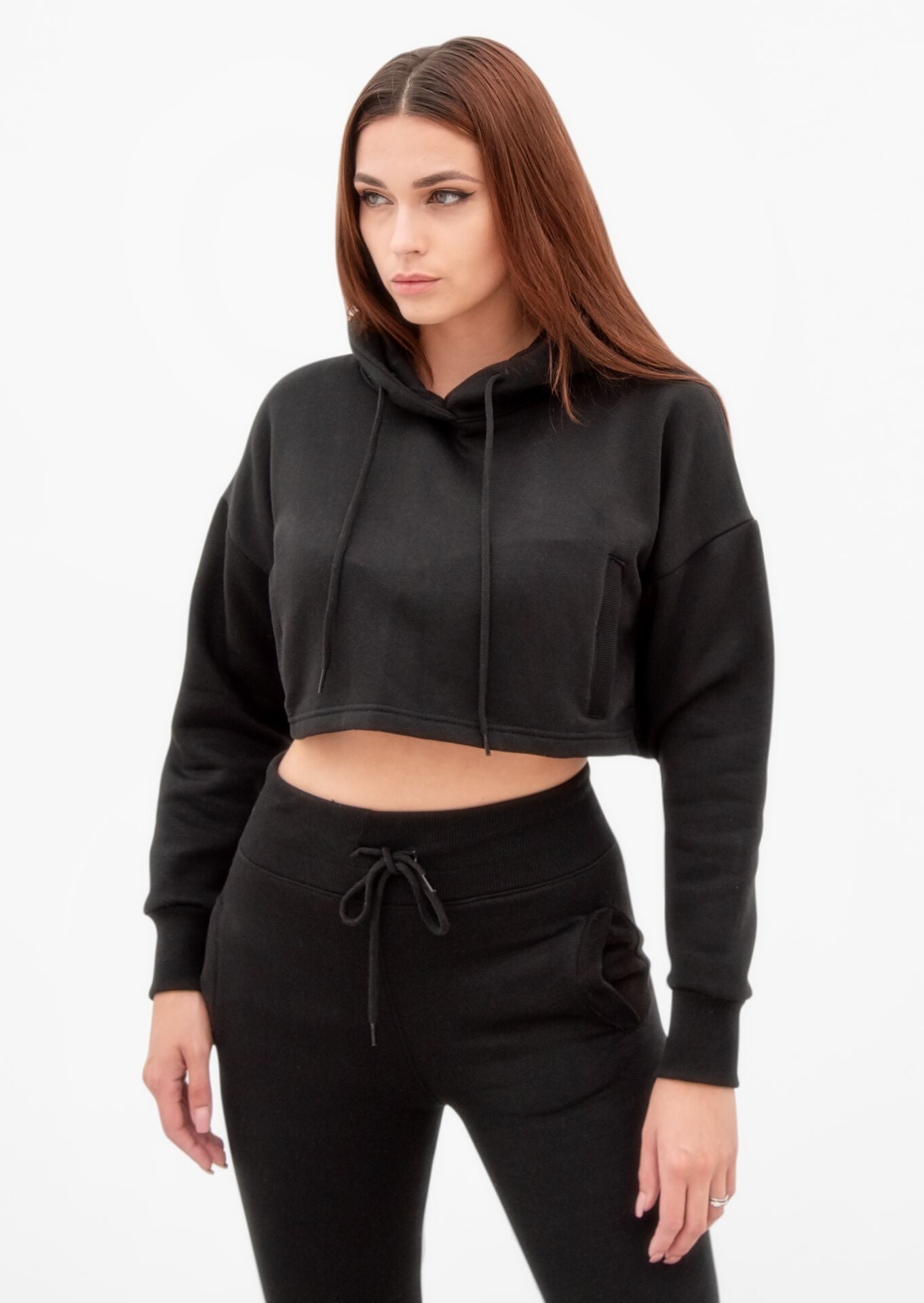 Black Panel Hoodie Loungewear Set