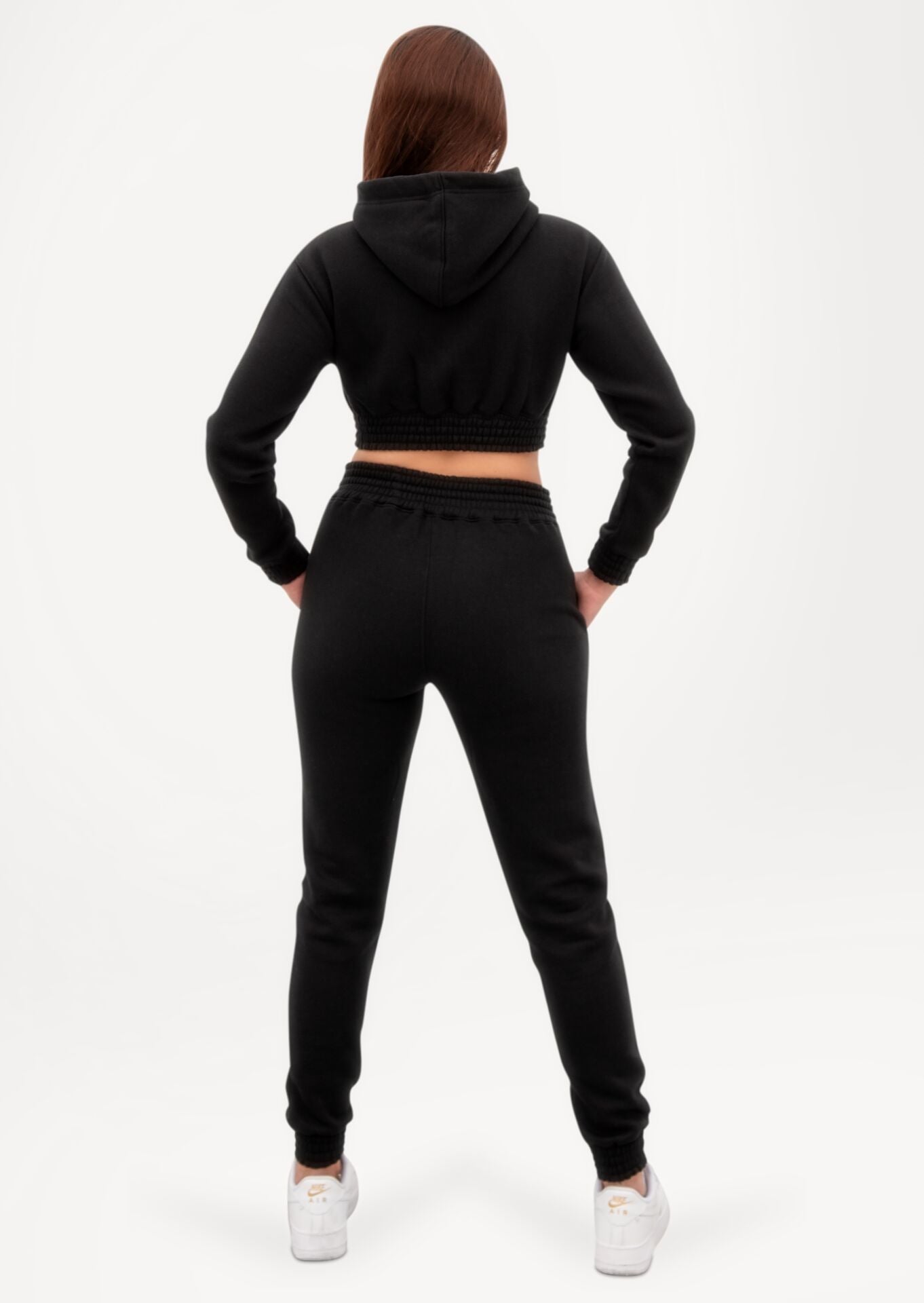 Black Elasticated Hoodie Loungewear Set